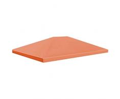 UnfadeMemory Pavillon Ersatzdach Pavillondach 310 g/m² Pavillonabdeckung für Pavillon Gartenzelt oder Faltpavillon | Wasserdicht Outdoor Sonnenschutz Regenschutz Dach (4 x 3 m, Orange)