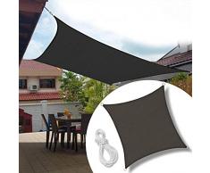 Froadp 5x5m Sonnensegel Quadrat Reißfestigkeit Windschutz Durchlässig Sonnenschutz mit Seil für Camping Terrasse Balkon Garten Outdoor(Anthrazit)