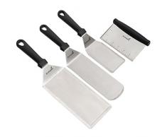 Exklusives Grillwender Set aus hochwertigem Edelstahl - BBQ Grillset in erstklassiger Qualität für Hamburger & Braten - Bratenwender und Bratenheber für Indoor und Outdoor