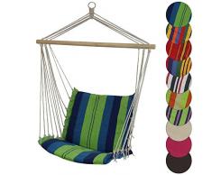 BB Sport Hängestuhl Hängesessel mit Polsterung in vielen Farben, Farbe:Mauritius
