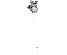 OOTB Gartenstecker Schmetterling oder Eule mit Thermometer ~