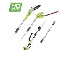 Greenworks Tools Akku-Hochentaster u. Teleskop Heckenschere 2in1 G40PSH (Li-Ion 40 V 51cm/20cm Schwertlänge 18 mm Schnittstärke 240 cm Teleskopstange ohne Akku und Ladegerät)
