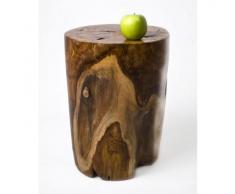 wohnfreuden Teak-Holz Hocker 40 cm lasiert rund Dekoration Beistelltisch Stamm