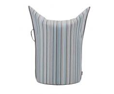 Werther - Die Möbelmanufaktur Zipfel Outdoor Hocker 62 x 36 cm, h 60 cm - blau gestreift