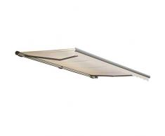 Mendler Elektrische Kassetten-Markise T124, Vollkassette Volant 5x3m ~ Polyester Creme, grau