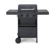 TAINO COMPACT Gasgrill Grillwagen Griller BBQ Edelstahl-Brenner Gas-Grill schwarz Balkon City (3+0, Schwarz)