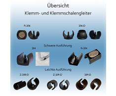 Dekaform Klemmgleiter Z209 Kunststoffgleiter - Klips Stuhlgleiter fuer runde Rohre Freischwinger Bürostuhl Moebelgleiter Bodenschoner Garten Stuhl Liege Gleiter zum Klipsen mit Zapfen* schwarz (20-22, Schwarz)