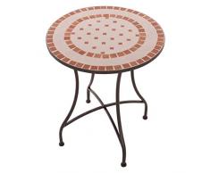 MACOShopde by MACO Möbel Mosaik Gartentisch Mosaiktisch Ana rund ø 60 Balkon/Terrassen-Tisch mit einzigartigem Muster Mehrfarbig Stahl
