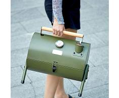 ACHNC BBQ Grill, Portable Holzkohlegrill mit Temperaturanzeige, Outdoor Tragbarer Campinggrill Picknickgrill 3-5 Personen für Garten Camping 42x29x37cm
