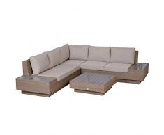 Outsunny 4-TLG Polyrattan Gartengarnitur Gartenmöbel Garten-Set Sitzgruppe Loungeset Loungemöbel inkl. Ablagen und Beistelltisch Sitzkissen