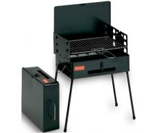 Koffergrill BBQ Grill Ferraboli Kompakt Klappgrill 30x40x55cm Camping Holzkohle Campinggrill schwarz Standgrill Kohlegrill faltbar Grillgitter vercromt 3-fach verstellbar Picknickgrill Reise Barbeque