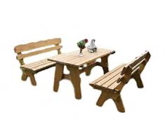 Biergartengarnitur Terassengarnitur Gartengarnitur Oberammergau 200cm1 A Brauereiqualität Massivholz für den Außenbereich 70cm er Tischbreite Länge 120cm