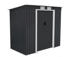 SVITA P100 Metall Gerätehaus 213×130×173cm Geräteschuppen Schuppen Gartenhaus Outdoor dunkelgrau anthrazit