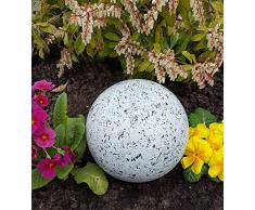 garten-wohnambiente Kugel aus Edelstahl 50 cm Dekokugel Granit weiß Dekorationskugel Edelstahlkugel