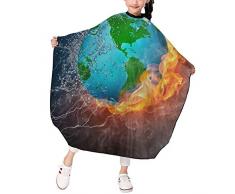 Kinder Schürze mit abstraktem Feuerkugel-Design, wasserdicht, für Haarschnitt