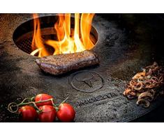 Moesta-BBQ 10658 BBQ Disk Feuerplatte inkl. Höhenversteller und Gusseisenplatte für den Kugel-Grill - Mache deinen Kugelgrill zum Plancha-Grill