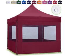 TOOLPORT Faltpavillon Faltzelt 3x3m - 4 Seitenteile ALU Pavillon Partyzelt rot Dach 100% WASSERDICHT