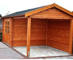 Gartenhaus FRANKFURT Blockhaus 600x300cm 300cm Überdachung 28mm Gartenlaube Holzhaus Holzlaube