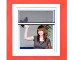 Fliegengitter Rollo für Fenster als PVC-Bausatz mit Fiberglasgewebe Insektenschutz - 125 x 150 cm