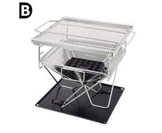 B-D Outdoor Edelstahl Rauchfreier Holzkohlegrill, Mini Klappgrill Tragbar Picknickgrill Outdoor Grill Holzkohle Grill Für Party Garten Camping Picknick 35 * 35 * 23CM Silber