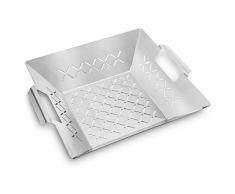 Kubista Edelstahl Grillkorb Gemüseschale Grillschale Gemüsekorb Feuerschale antihaftbeschichtet 36 x 31cm