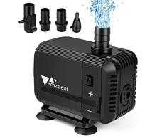 Amzdeal Tauchpumpe Wasserpumpe 1500L/H(800L/H) für Aquarium, Statuen Brunnen und Teich mit Ultra-leises Design Aquariumpumpe (1500L/H)