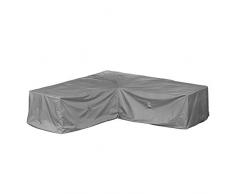Mehr Garten Gartenmöbel Abdeckung L-Form, Premium Schutzhülle Abdeckplane für Eck-Loungegruppe Loungemöbel wasserdicht 255 x 255 x 80 cm Lichtgrau