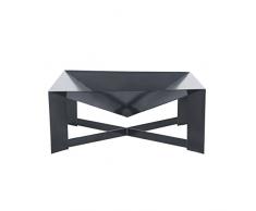 Design Feuerschale eckig aus schwerem Stahl 70 x 70 cm