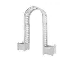 KHW 37601 Rosenbogen mi 2 Pflanzkästen, weiß