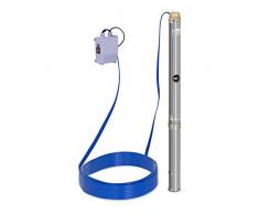 MSW Tiefbrunnenpumpe Tauchpumpe Brunnenpumpe MSW-SPP32-055 (Fördermenge max.: 3.800 l/h, 550 W, Fördertiefe max.: 60 m, Ø 75 mm, inkl. Schaltkasten, Edelstahl)