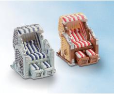 Strandkorb blau-weiß 6,5 x 6,5 x 5 cm