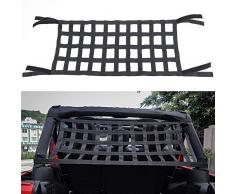 Bosmutus Rear Top Cargo Net for J-eep Wrangler,Car Roof Hammock Car Bed Rest J-eep Wrangler Accessories JK YJ TJ JL 1996-2018 Roof Storage Roll Cage Bar Restraint
