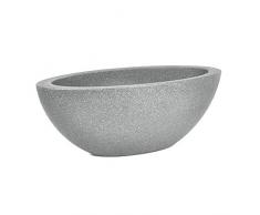Kölle Pflanzschale Flower oval, grau, Ø 52 cm, Erdvol. 10 l
