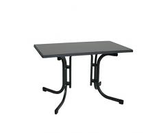 greemotion Klapptisch anthrazit, Gartentisch mit witterungsbeständiger Sevelit-Tischplatte in Schieferoptik, platzsparend klappbar, Tisch mit Niveauregulierung, Maße: ca. 110 x 70 x 70 cm