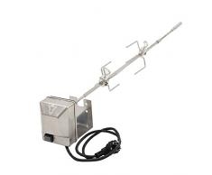 BBQ-Toro Edelstahl Grillspieß Set für die komplette Weber Genesis II 200er und 300er Serie inkl. 2X Fleischnadeln, Motor, Motorhalter, Drehspieß, Rotisserie, Drehspiess