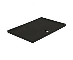 BBQ-Toro Gusseisen Grillplatte, 39 x 26,5 cm - Massive, emaillierte Grill Platte, halb gerippt, halb glatt, Wendegrillplatte