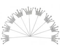 Kräuterstecker 9erSet Zink Krone Pflanzstecker Pflanzschilder Beet Hochbeet Garten Blumenbeet Eisen Pflanzenschilder Beetstecker Stecker wetterfest Frühling Sommer Eisen stabil H27cm 9 x (Krone Zink)