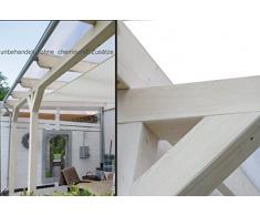 solidBASIC mit VSG GLAS 400 x 250 cm - Terrassenüberdachung Leimholz + Glasdach Verbundsicherheitsglas - Unbehandelt / NATUR - ÜBERDACHUNG TERRASSENDACH HOLZ VORDACH CARPORT TERRASSE WINTERGARTEN LEIMBINDER GARTENLAUBE PAVILLON 4 x 2,5 m