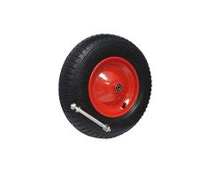 Schubkarrenrad mit Achse 4.80/400-8 Rad Reifen Luftrad Ersatzrad Gartenkarre Felge Luftbereift (2 Gewebeeinlagen (2PR) - 400x2LL/12)