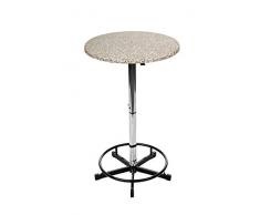 Stehtisch, Bistrotisch, Gartentisch, Edelstahl, klappbar rund höhenverstellbar Granit ⌀70cm