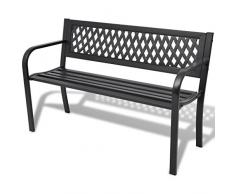 vidaXL Gartenbank Stahl 2-Sitzer Sitzbank Parkbank Garten Bank Gartenmöbel