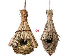 WE-WHLL Gemütlicher Rastplatz für Vögel Bietet Schutz vor kaltem Wetter Vogelschutz vor Raubtieren Handgewebte tropfenförmige 100% natürliche Faser