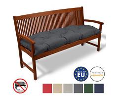 Beautissu Bankauflage Flair BK ca.150x50x10 cm Bequeme Polster Garten-Bank Auflage Sitzauflage Bank in Graphitgrau erhältlich