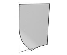 Windhager Insektenschutz Magnetfenster, Magnet Rahmen für Fenster Fliegengitter Mückengitter, werkzeugfreie Montage, Anthrazit, 100 x 120 cm, 04301