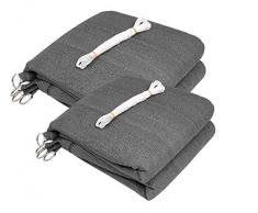 EUGAD 2X Sonnensegel Rechteck 4x5m Sonnenschutz UV Schutz für Garten Balkon Terrasse Sonnendach HDPE atmungsaktiv Grau