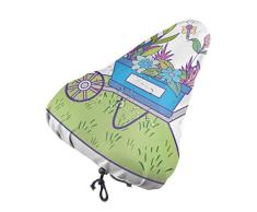 Sattelbezug Sitzbezüge Gartenschubkarre Blumen Sattel Sitz Fahrradbezug Fahrradsitzbezug mit Kordelzug, Regen- und Staubbeständigkeit Fahrradsättel