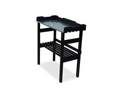 GartenDepot24 Pflanztisch mit verzinkter Arbeitsplatte schwarz B 80 x T 40 x H 82 cm