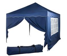 INSTENT® Basic 3x3m Faltpavillon, Pavillon, WASSERDICHT (SGS geprüft) + UV-Schutz 50+ (TÜV Rheinland geprüft), inkl. Zubehör, Auswahl: Seitenteile + Farbe Weiß Champagner Blau Grün Burgund Anthrazit