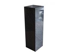 Säule aus seltenem Granit, dunkelgrau, handgearbeitet. zusammengesetzt und dennoch sehr massiv und solid, als Sockel für Skulptur, Büste, Vasen, oder Galeriesockel, Blumensäule, Deko und Schmucksäule, Schlicht und modern Optik,