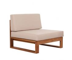 Teako Design Loungesessel Molveno Teak unbehandeltes Massivholz mit Auflagen Teakholz Wetterfest Loungesofa Gartensessel